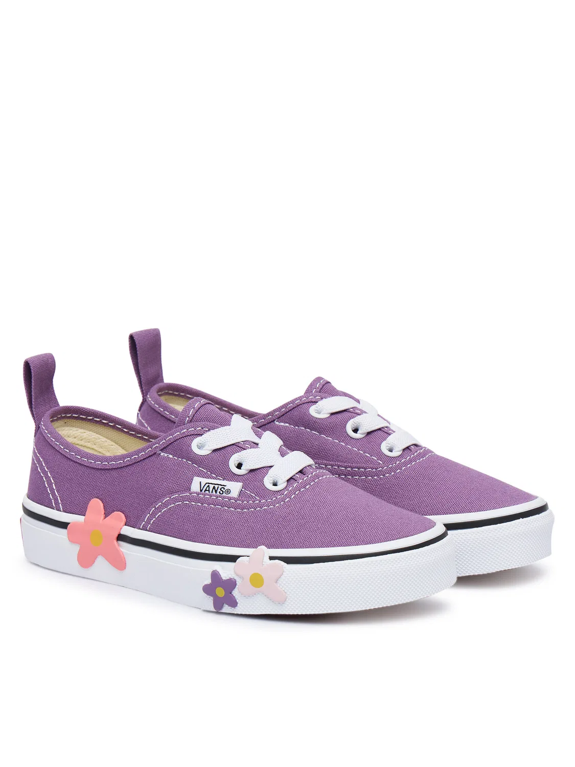 Тканевые кроссовки для девочки Authentic Elastic Lace Vans, фиолетовый — фото 2
