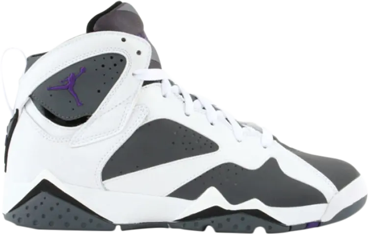 

Кроссовки Air Jordan 7 Retro GS White Varsity Purple, белый