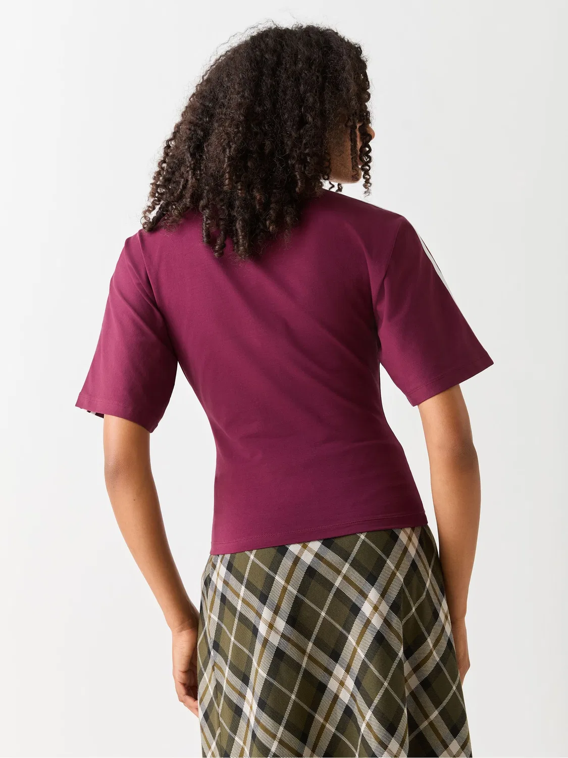 Футболка slim, adidas Originals, Burgundy Red/White — фото 3