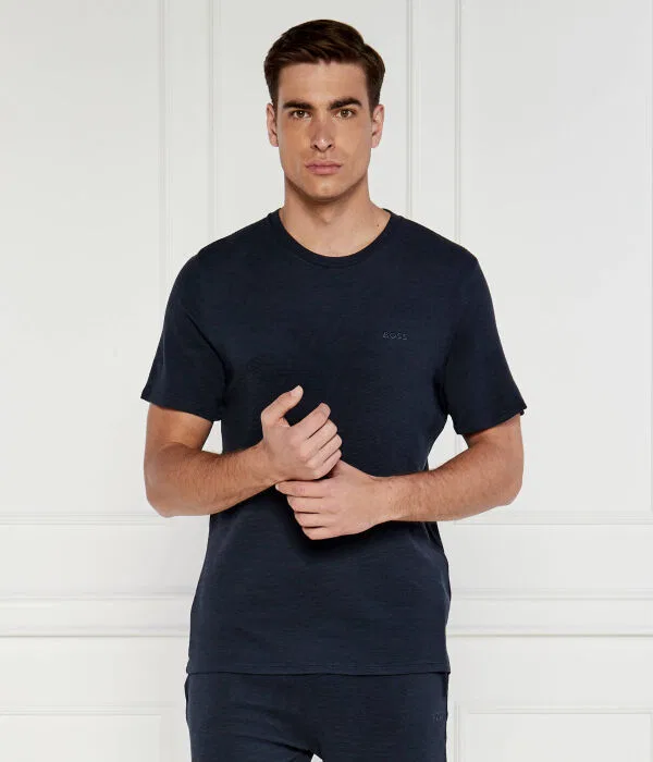 Мужская футболка T-Shirt rib BOSS, Blu Marino — фото 3