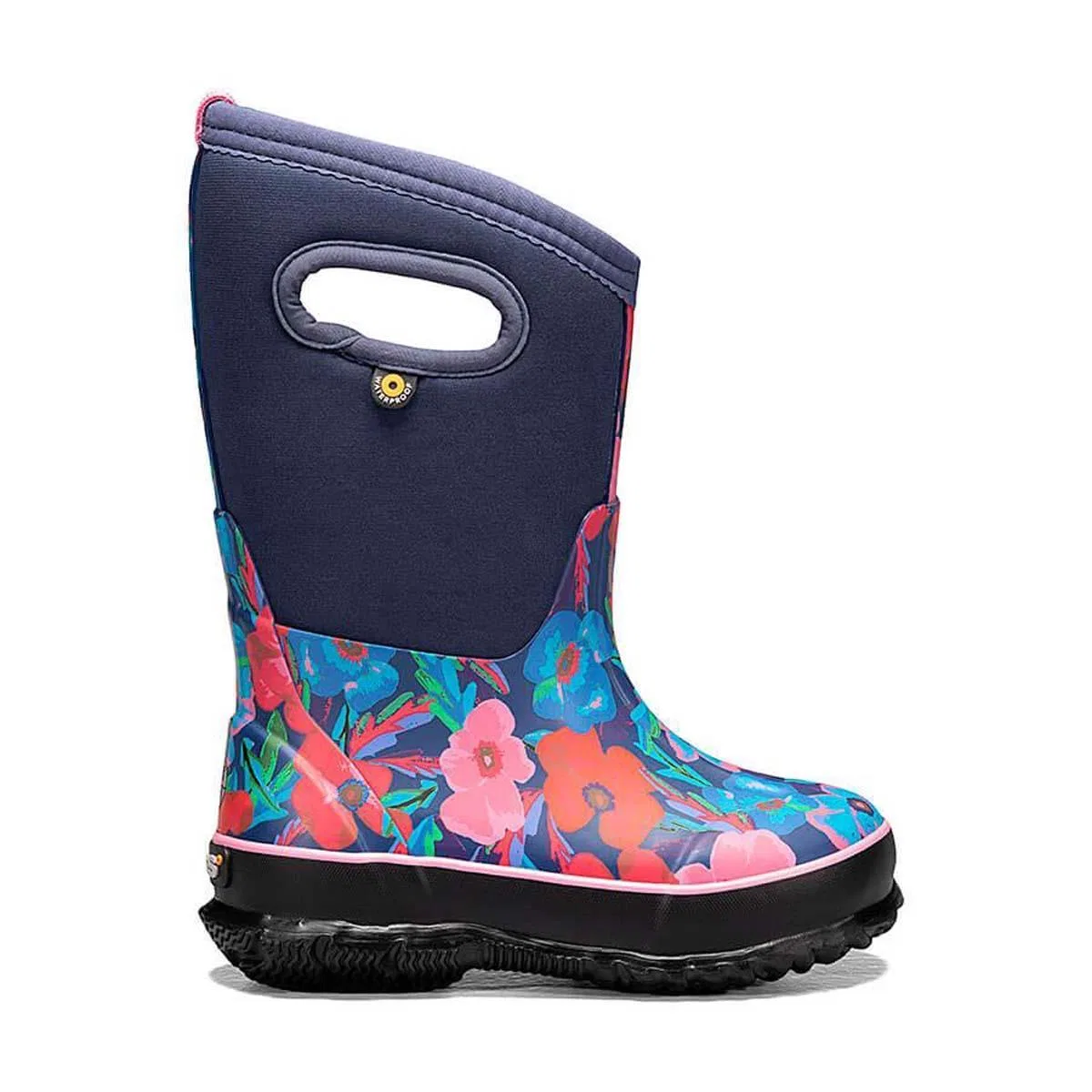Детские зимние сапоги с утеплителем Classic Pansies Bogs, Dark Blue Multi