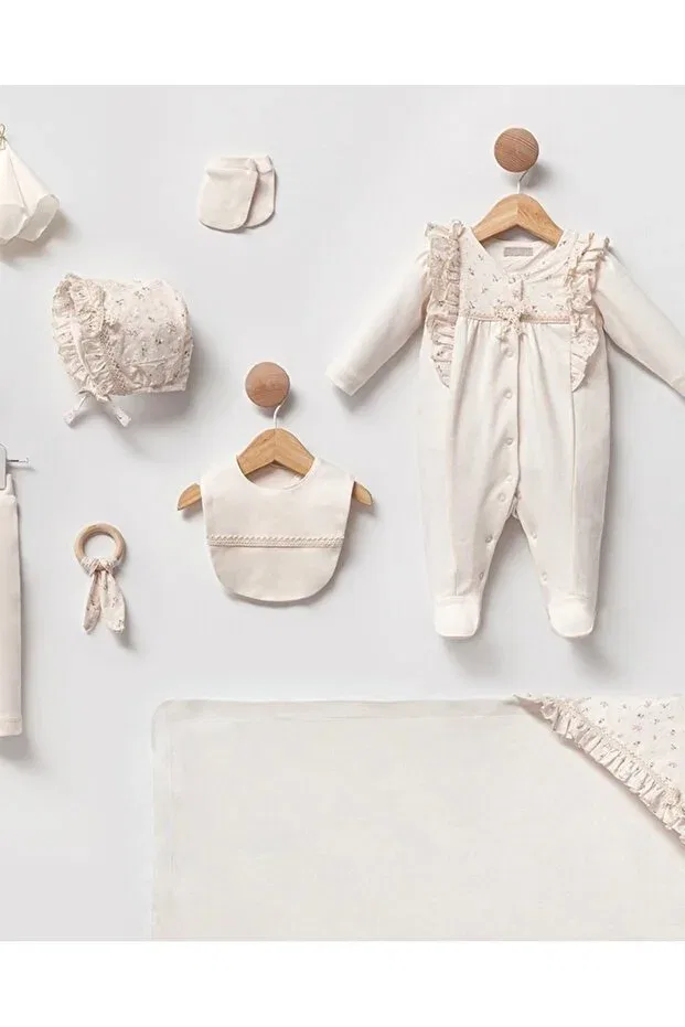 Детский комплект для выписки из роддома органический хлопковый Carmen Mert Baby, Nude Color — фото 4