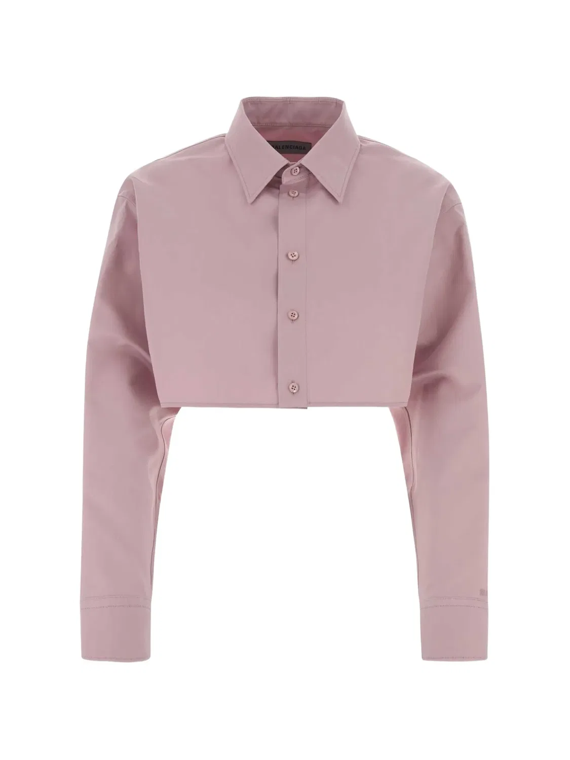Рубашка укороченная розовая Balenciaga, розовый