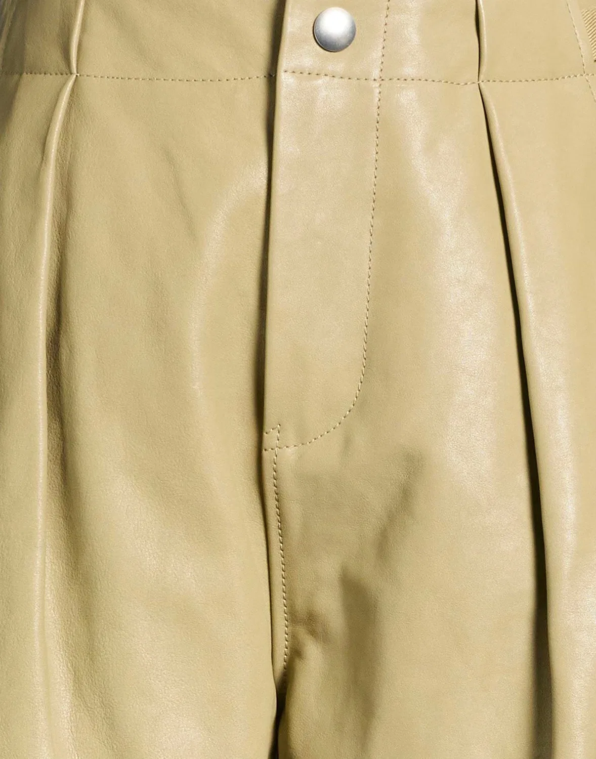 Женские брюки прямого кроя из кожи Burberry, светло-зеленый — фото 4