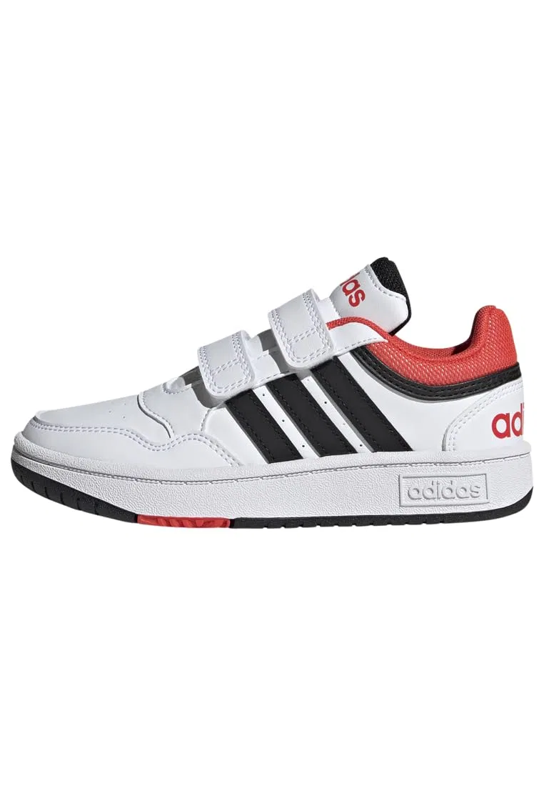 Детские кроссовки на липучках Hoops Lifestyle Basketball Adidas, Cloud White Core Black Bright Red
