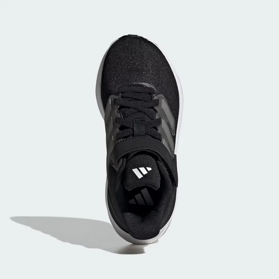 Кроссовки детские с шнуровкой и молнией UltraRun 5 EL C adidas, Черно-белый — фото 2