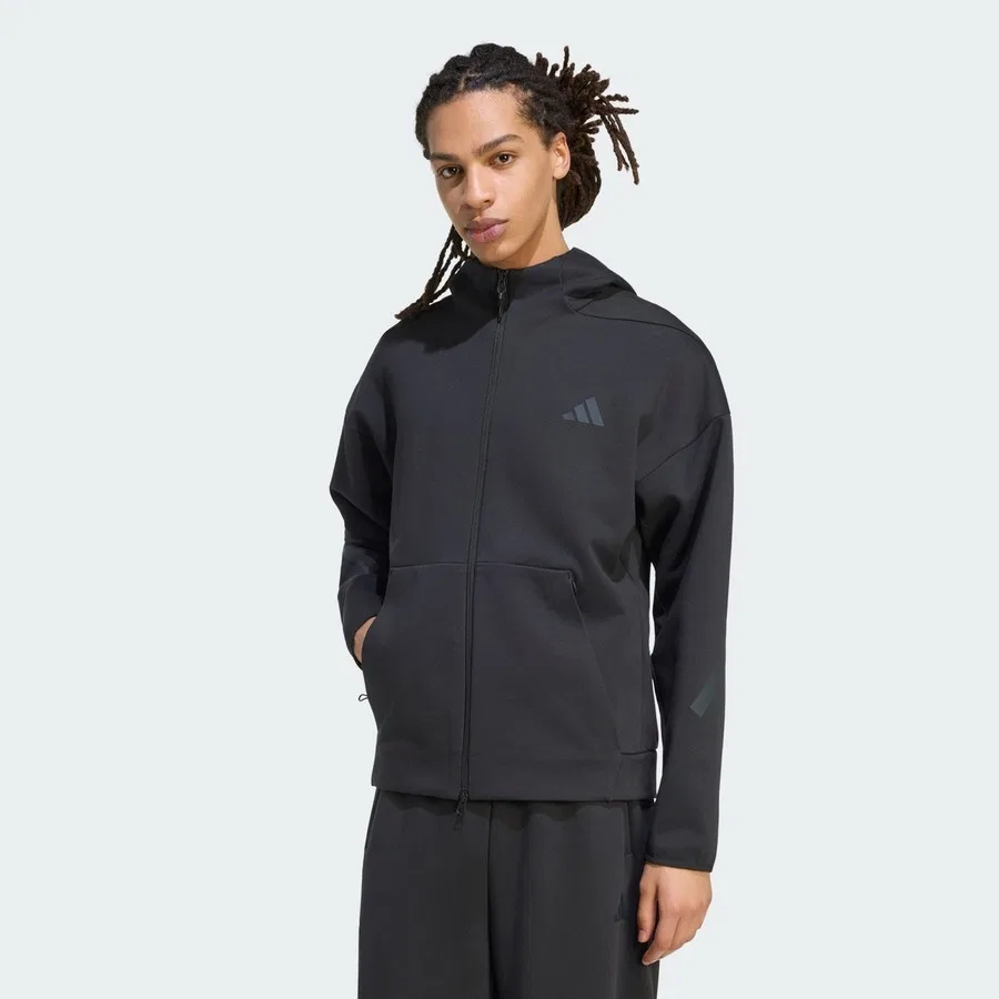 Мужской свитшот с капюшоном и молнией Z.N.E. Full Zip adidas, Серый