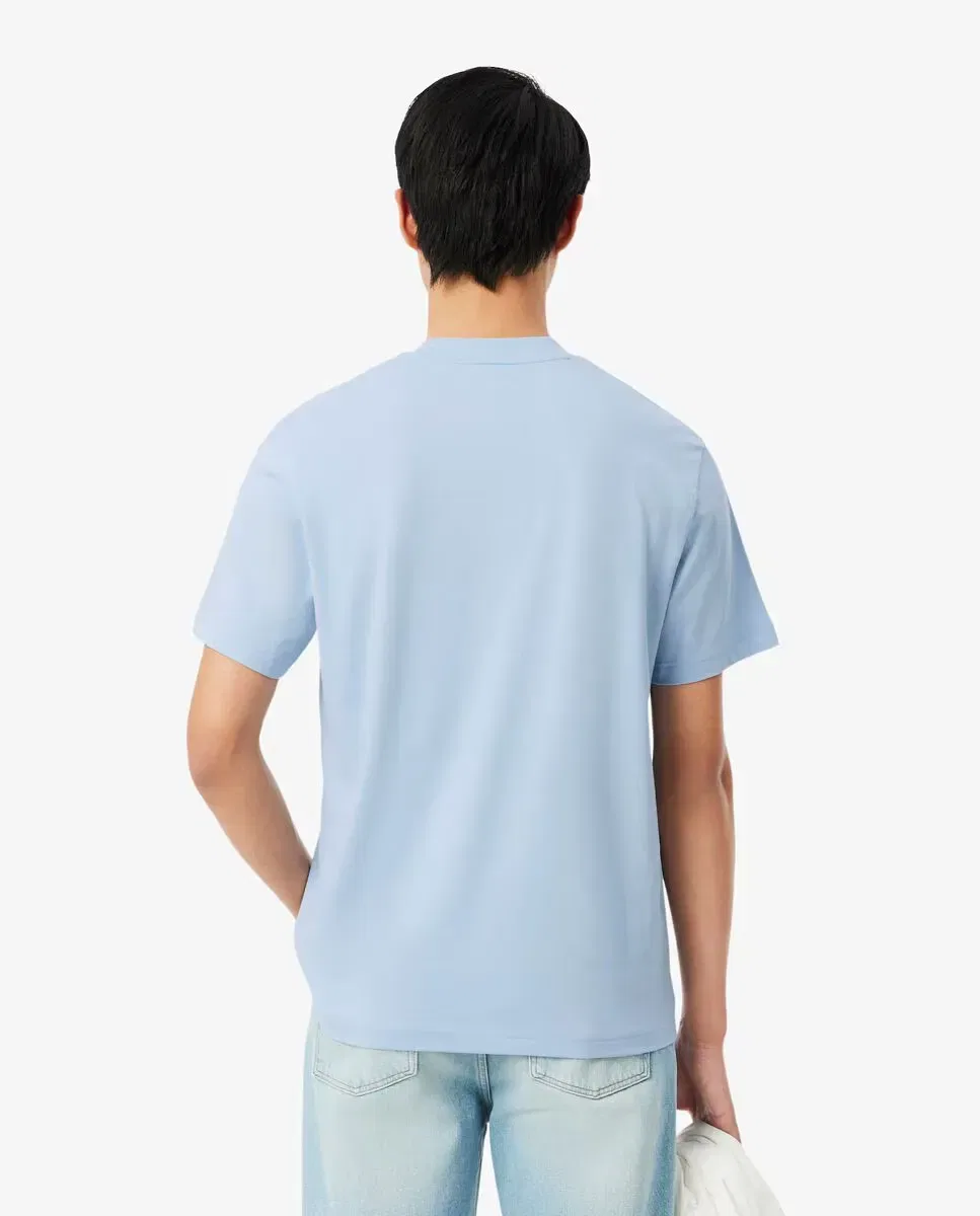 Мужская футболка с коротким рукавом хлопковая Lacoste, Azul Claro — фото 2