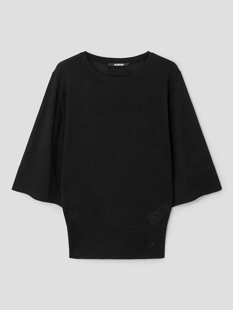 Свитер с расклешенными рукавами, модель Mananco JACQUEMUS, Black