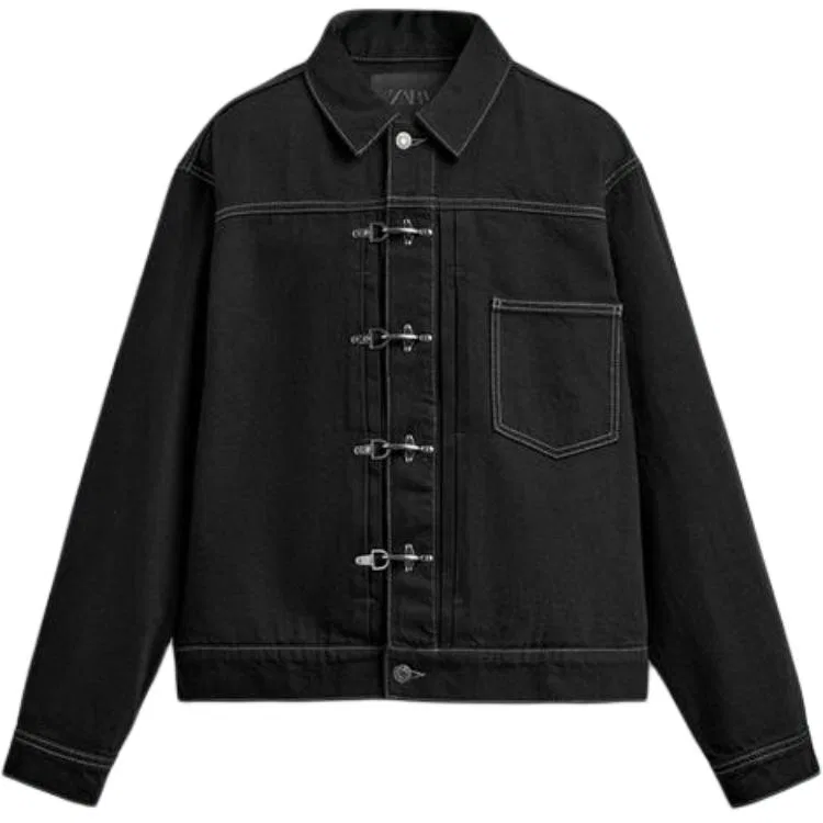 Мужское пальто с лацканами Workwear, ZARA, Black