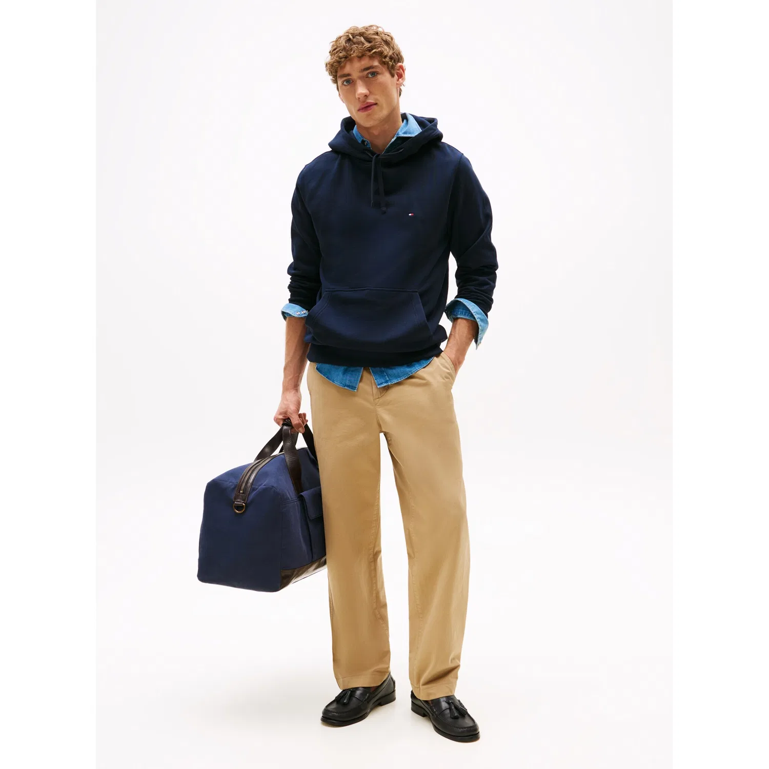Мужской худи с капюшоном из футера Tommy Hilfiger, Desert Sky — фото 3
