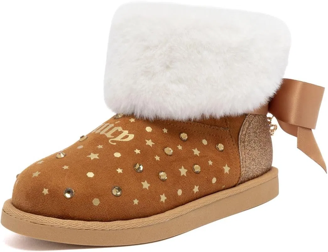 Детские зимние сапоги для девочек с меховой подкладкой Juicy Couture Girls Youth Winter Snow Boots, Cognac