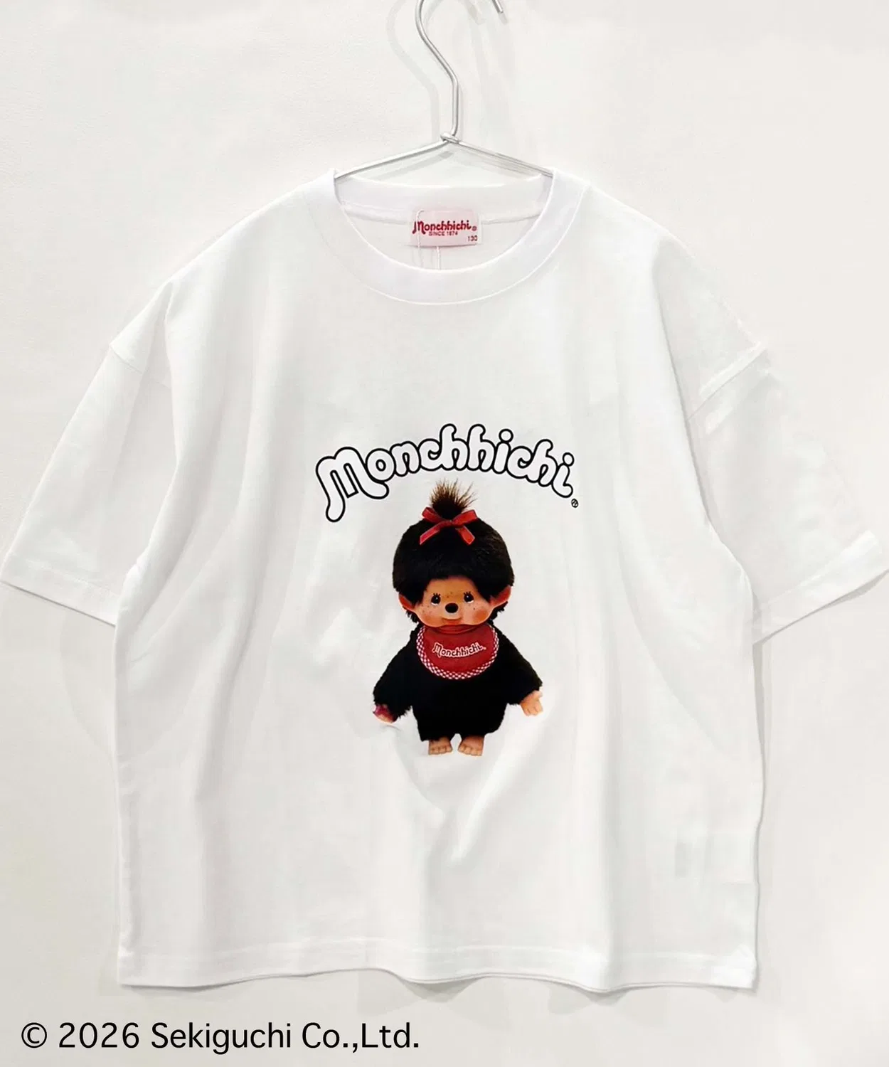Детская футболка оверсайз с принтом Monchhichi SHISKY, Off White — фото 3