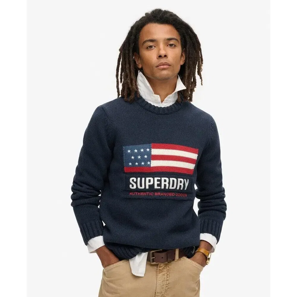 Мужской свитер с принтом Vintage Athletic Superdry, Blau — фото 3