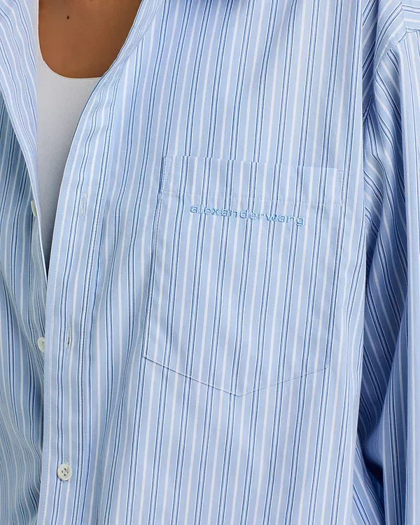 Женский топ с длинным рукавом Pre Styled Gathered Shirt Alexander Wang, Light Blue — фото 4