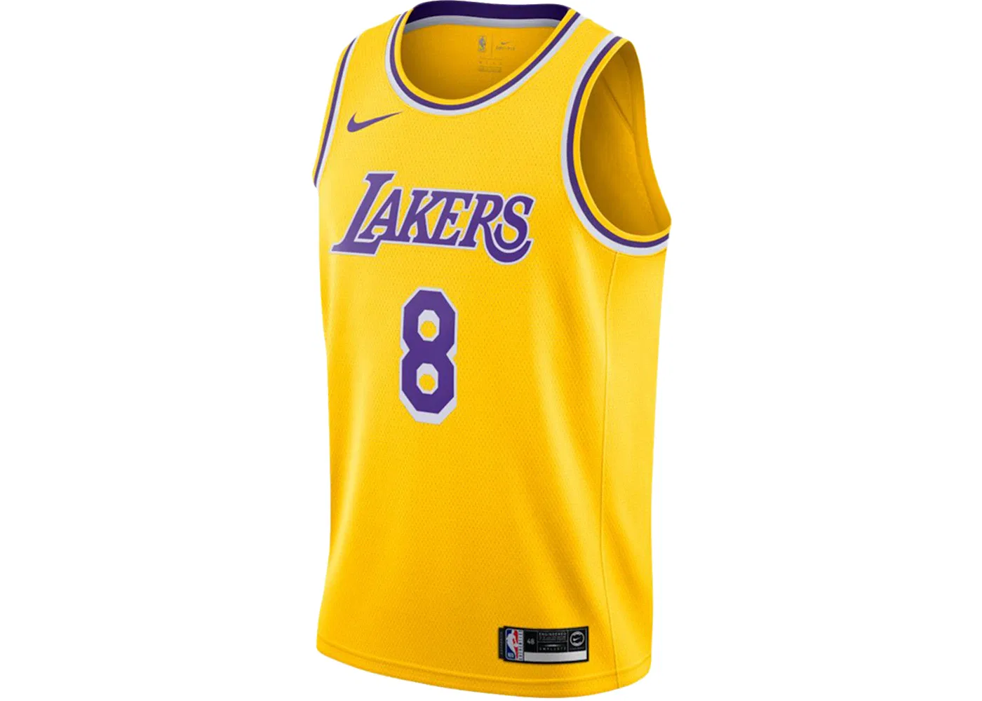 Мужская баскетбольная джерси с длинным рукавом Nike NBA Los Angeles Lakers Icon Edition Kobe Bryant Swingman Jersey, Amarillo/Purple/White