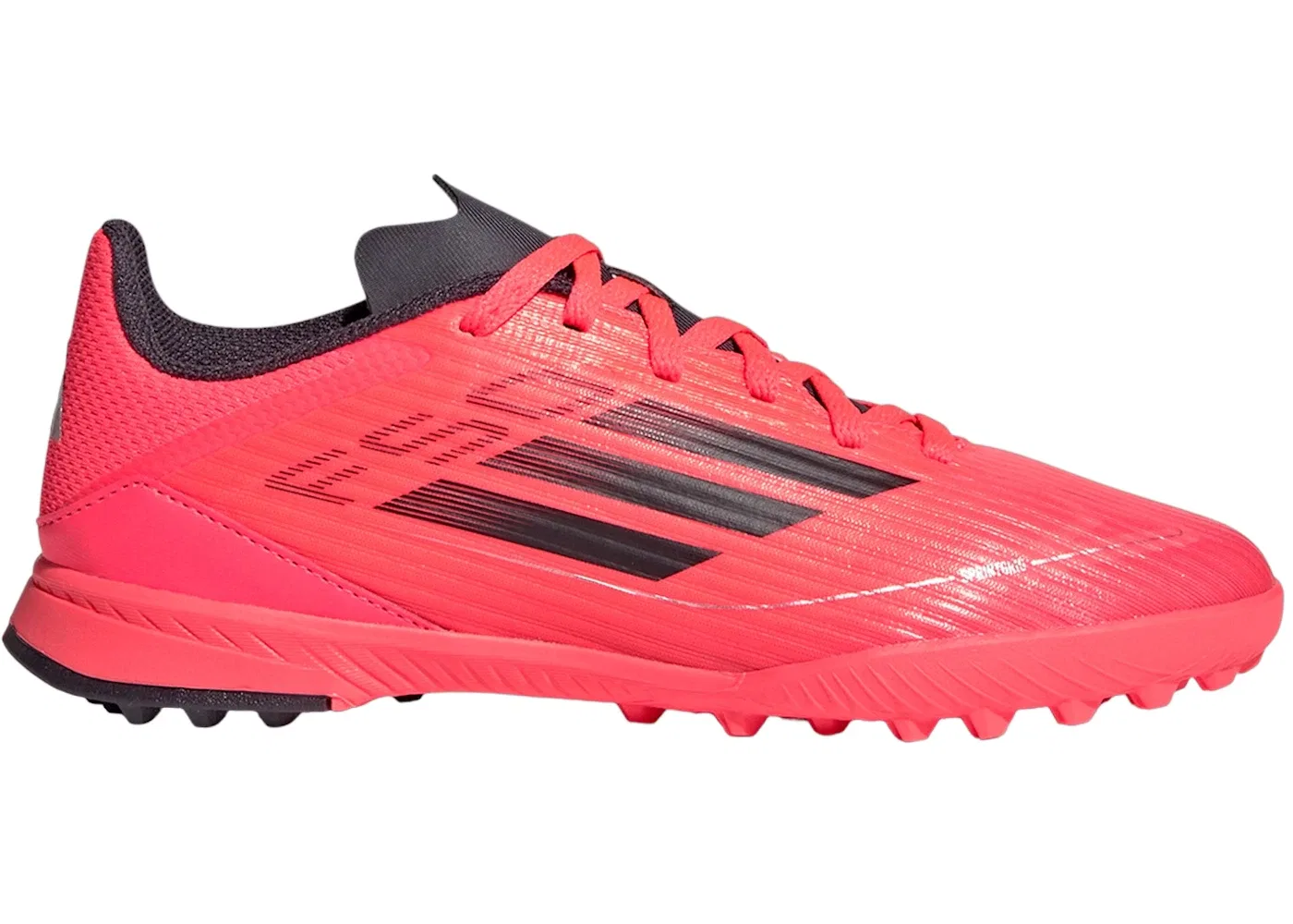 Детские бутсы с покрытием для искусственного газона F50 League Turf Adidas, Turbo Aurora Black Platinum Metallic