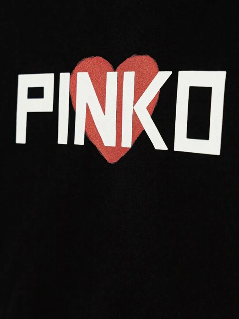 Укороченная футболка с сердечком Pinko Kids, черный — фото 3