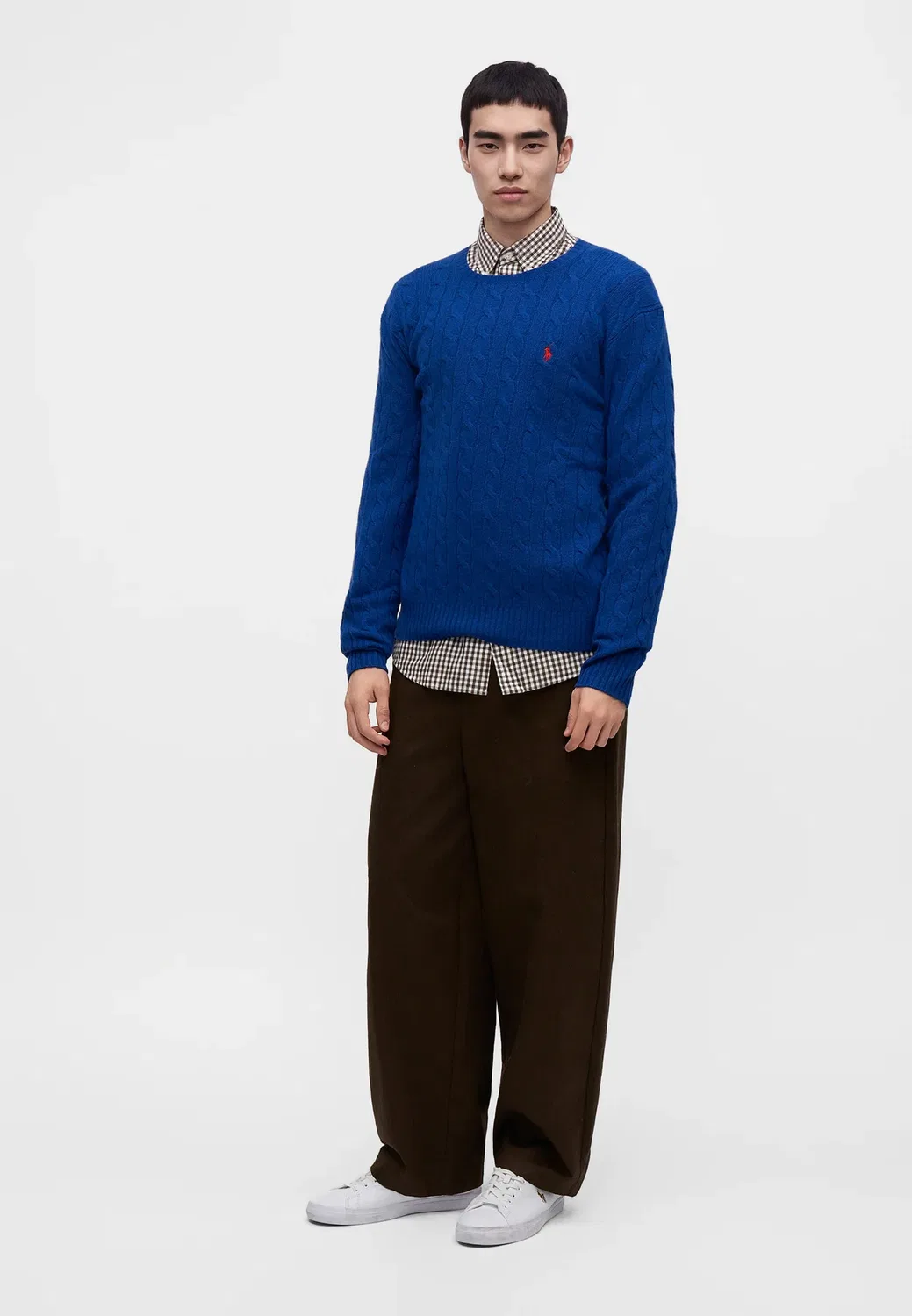 Свитер-Джемпер крупной вязки из шерсти и кашемира Polo Ralph Lauren, Siberian Squill Blue — фото 2