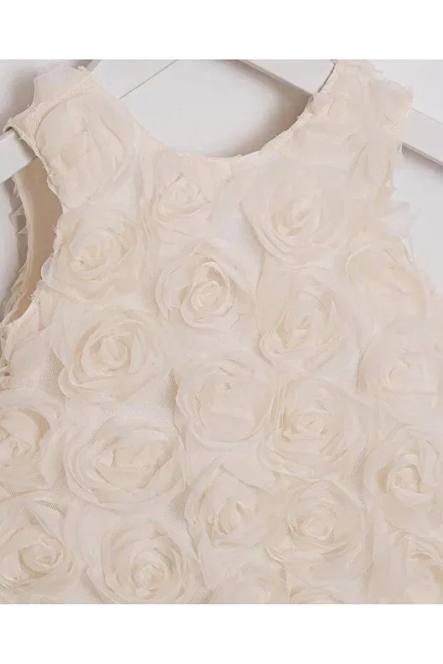 Детский комплект для девочек с 3D розой Baby girl 3d rose detail set special day photo shoot birthday - wedding Generic Brands, Ecru — фото 4