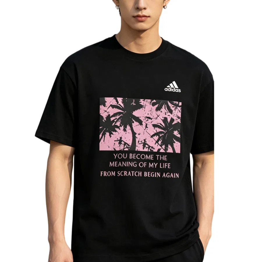 Футболка унисекс с принтом Adidas, Черный — фото 4