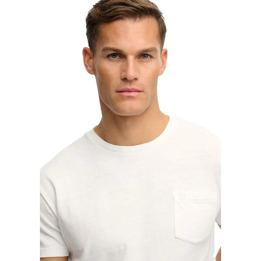 Футболка с коротким рукавом Cotton Classic Linen Pocket Superdry, белый — фото 3