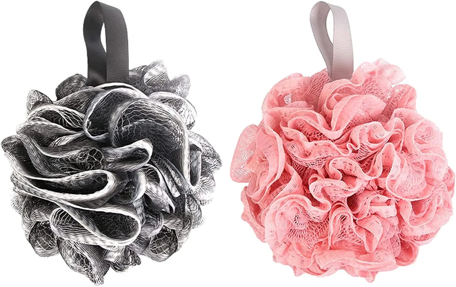Мочалка для душа AKAZI, 2 шт, Black and Pink