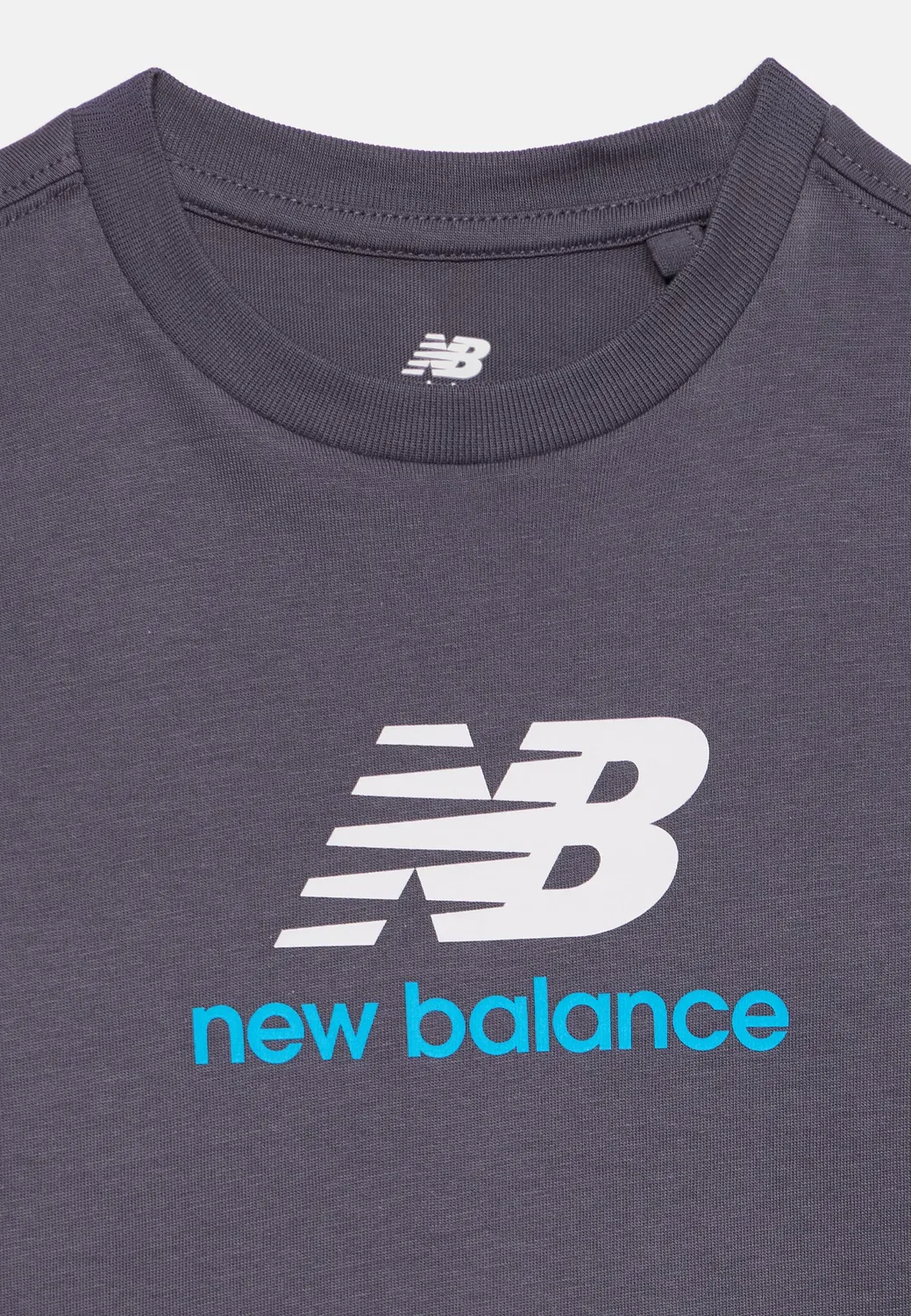 Футболка с принтом и логотипом Stacked New Balance, Neptune Grey — фото 4
