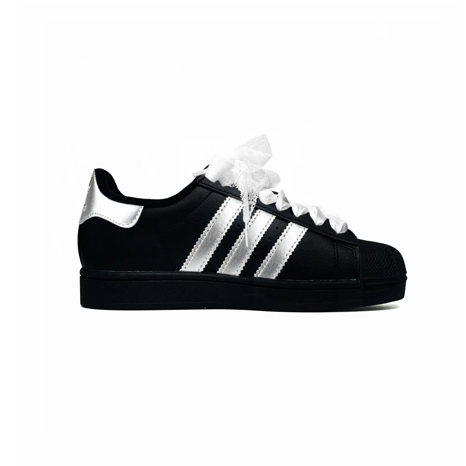 Детские кеды для скейтбординга Superstar 2, Adidas Originals, Black Silver — фото 4
