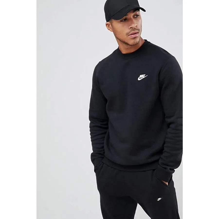 Свитшот мужской с длинным рукавом Nike Sportswear Club Fleece, Черный — фото 2