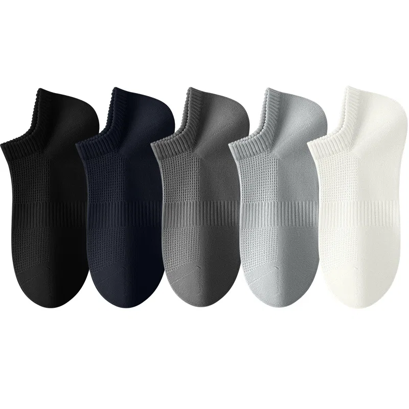 Детские носки-следы набор 5 пар DUSHILIREN, Navy Blue 2+Dark Gray 2+Light Gray — фото 4