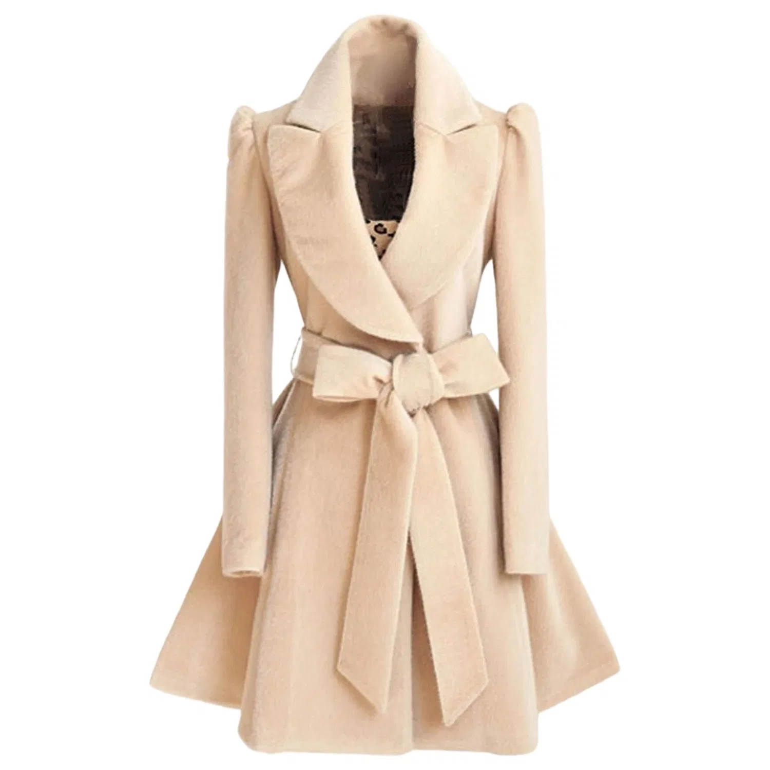 Женское пальто с поясом Elegant Belted Coat, Albicocca