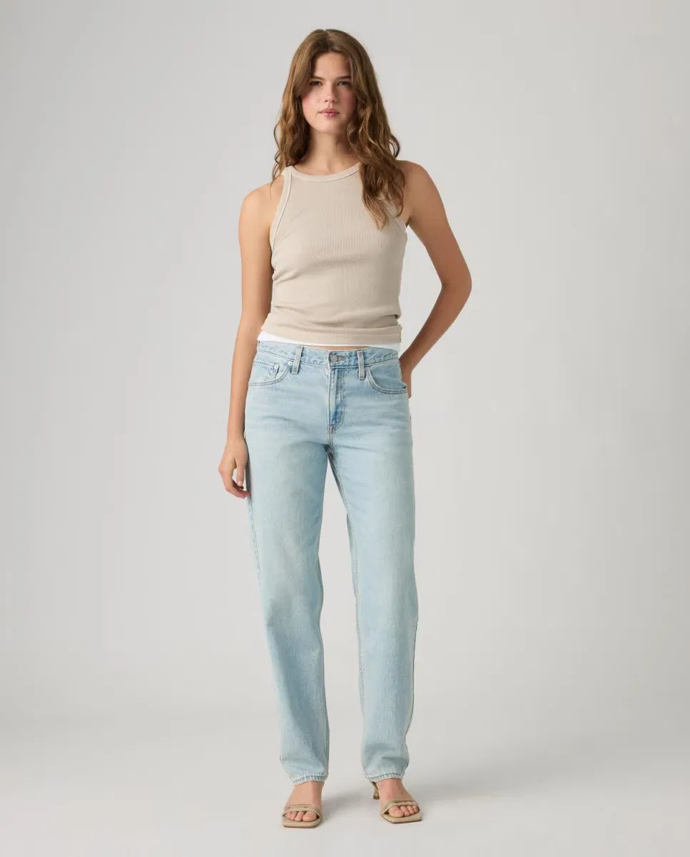 Женские джинсы с широкими штанинами со средней посадкой, Vaquero Recto Loose Taper, Levi's, голубой — фото 4