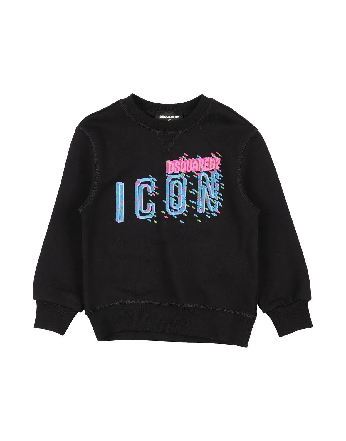Детский свитшот для девочек с принтом Icon Dsquared2, черный