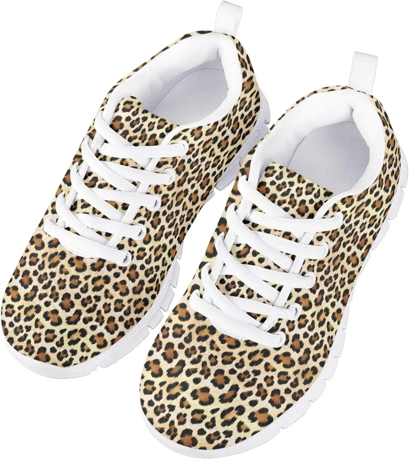 Детские кроссовки для девочек с принтом Dellukee, Leopard — фото 3