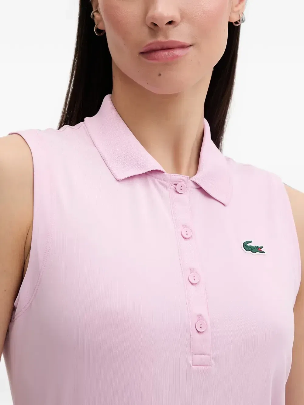 Рубашка поло Lacoste без рукавов, розовая — фото 4