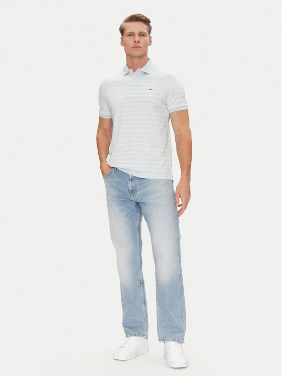 Поло regular fit Tommy Hilfiger, светло-голубой — фото 2