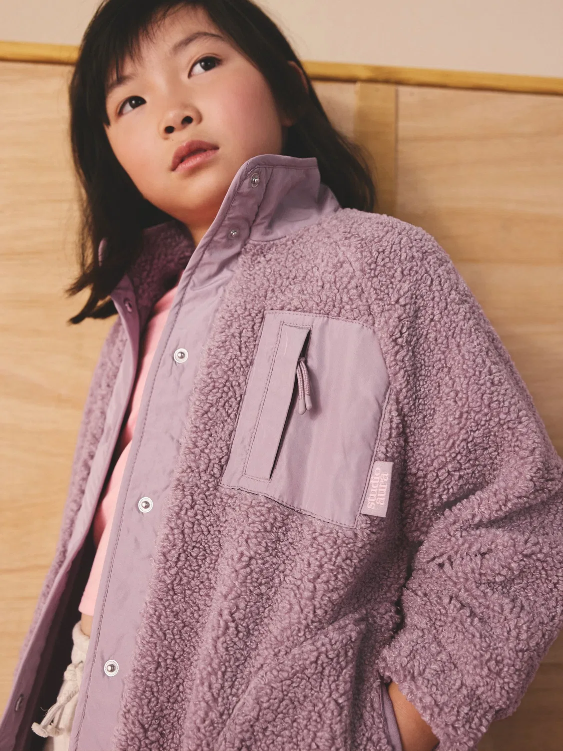 Флисовая куртка на пуговицах, Lilac Purple Next