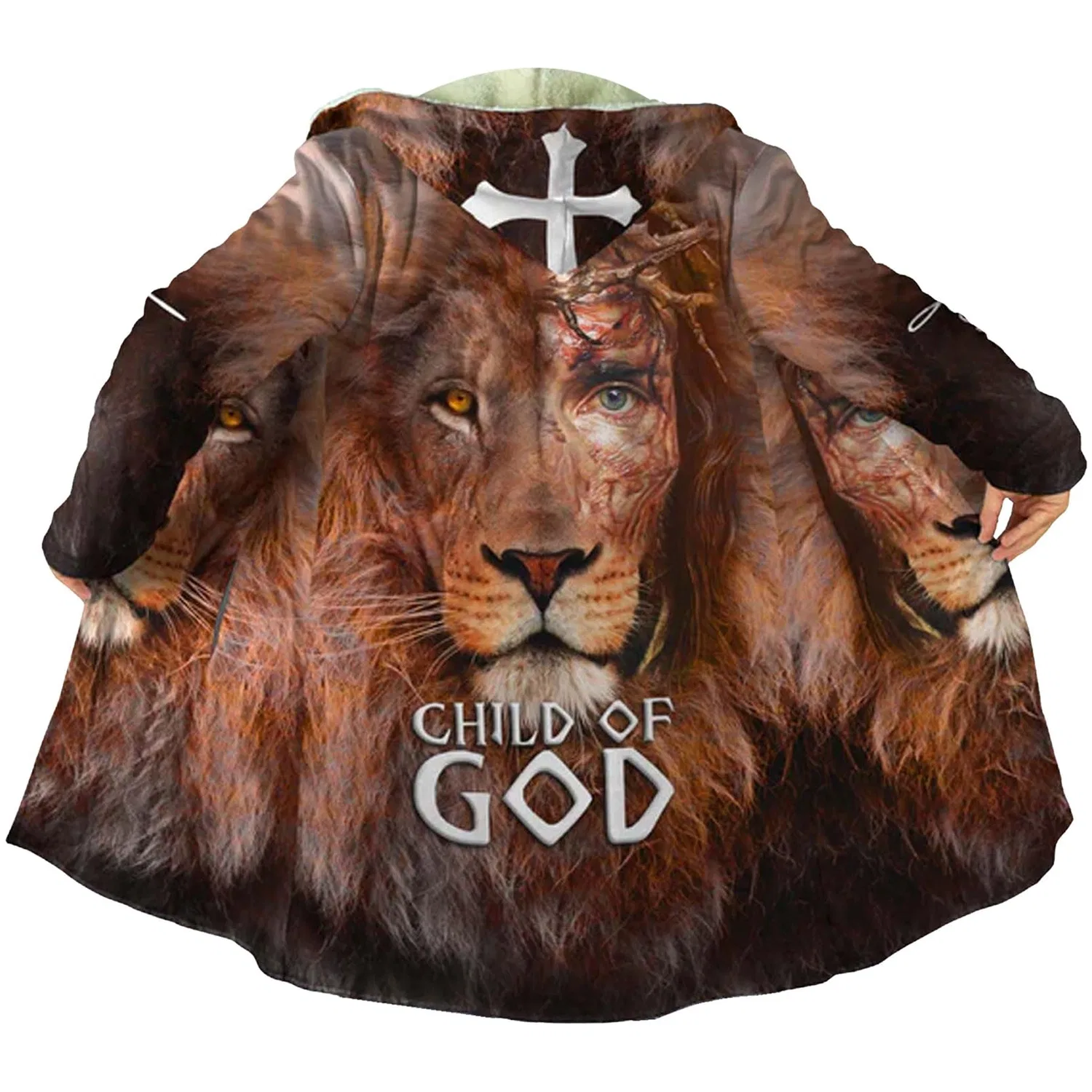Мужское зимнее пальто с принтом Christian Bible Tattoo, Jesus Cloak-14
