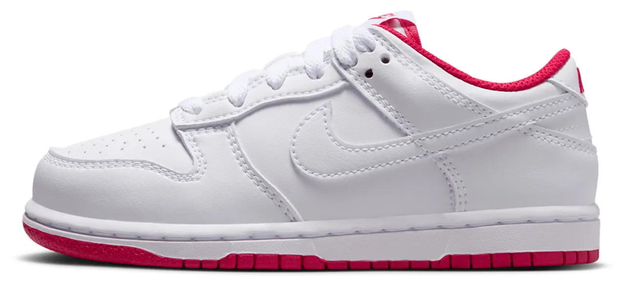 Детские кроссовки для мальчиков Nike Dunk Low, White/Red — фото 2
