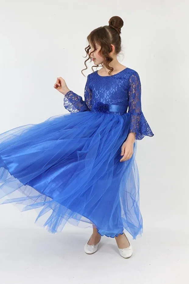 Детское платье для девочек из фатина Jannock, Blue — фото 3