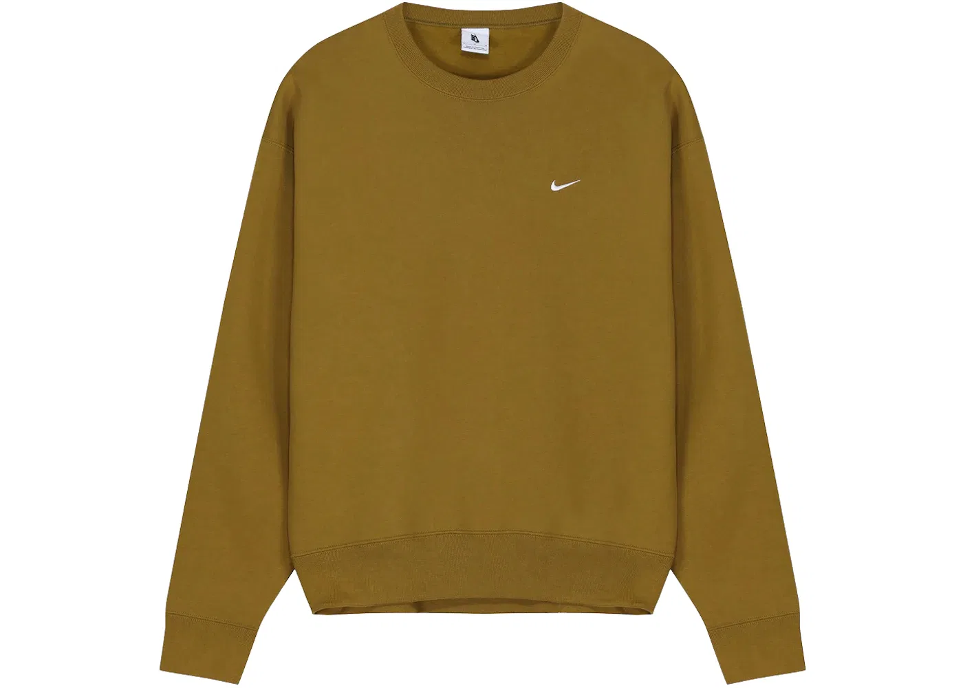Мужской свитшот с длинным рукавом Nike NRG Solo Swoosh Fleece Crew Desert/Moss White
