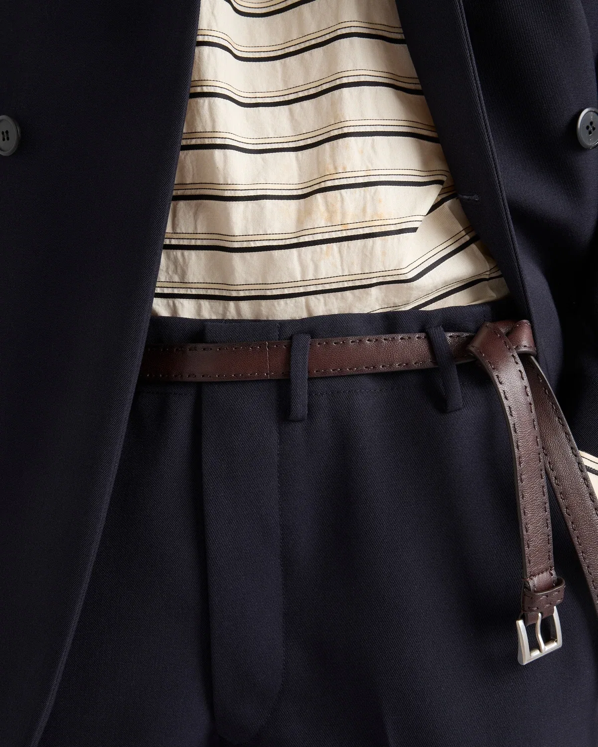 Прямые брюки шерстяные Prada, синий — фото 4