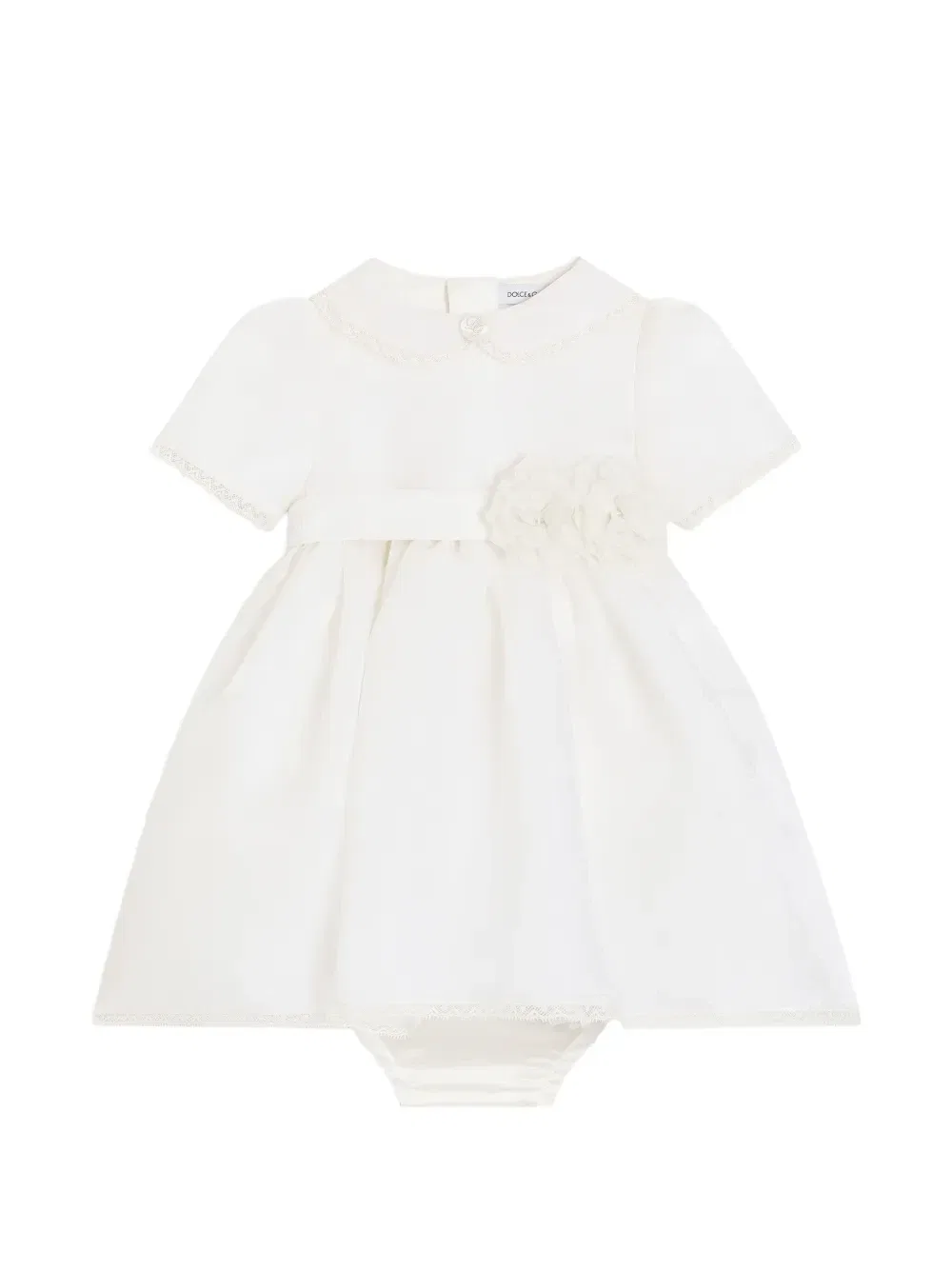 Платье с цветочной аппликацией Dolce & Gabbana Kids, белый
