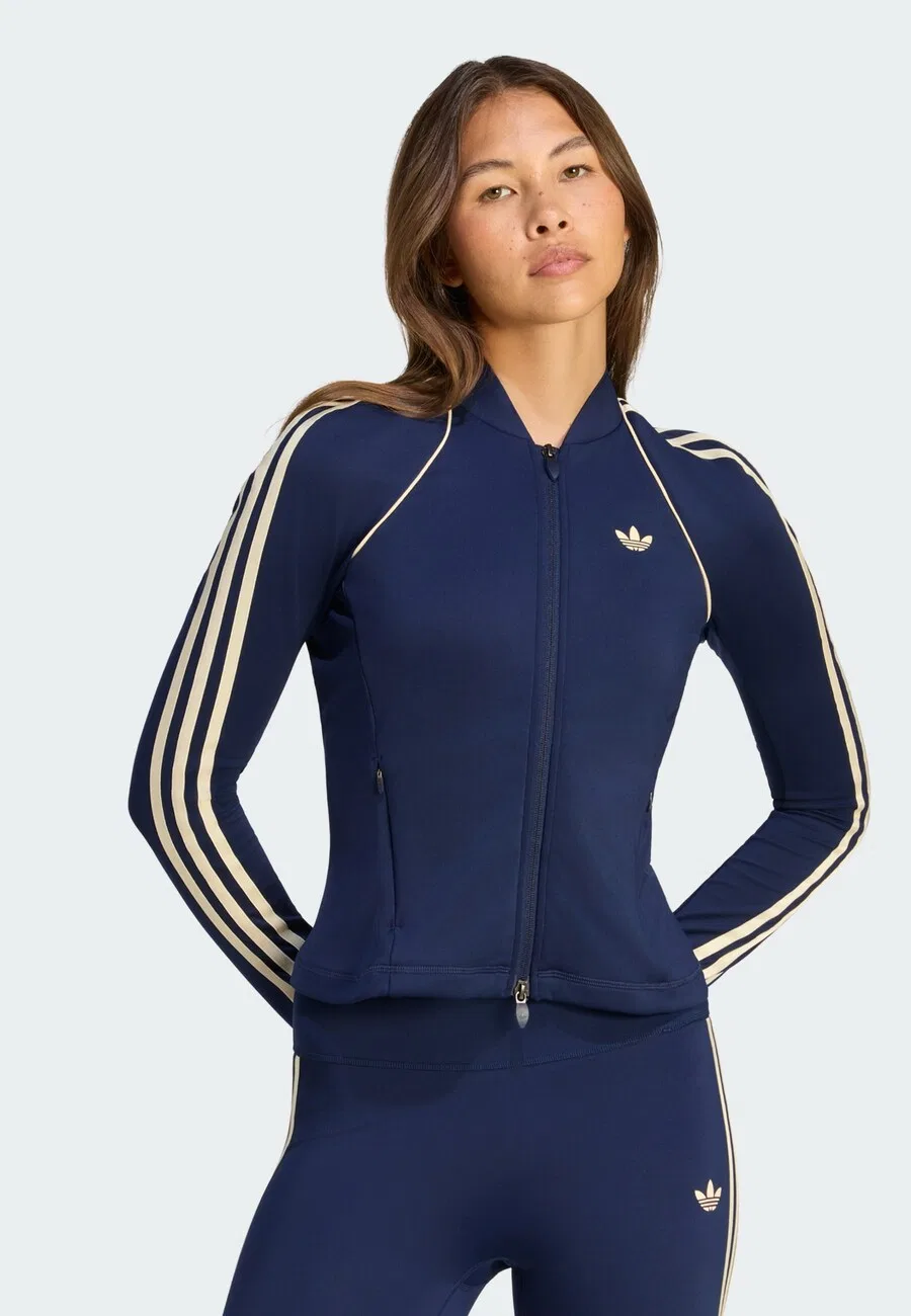 Спортивная толстовка на молнии ADIDAS PERFORMANCE темно-синего цвета — фото 2
