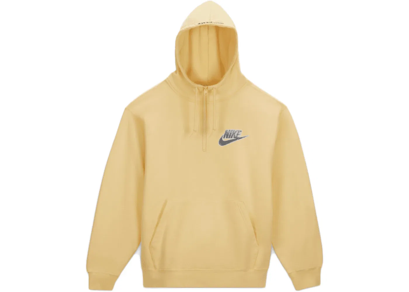 Мужская худи-полувер с принтом Supreme Nike Half Zip Hooded Sweatshirt, Pale Yellow
