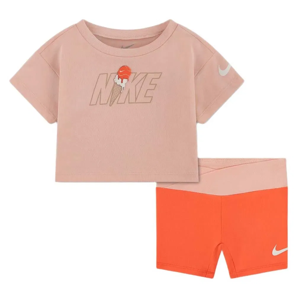 Комплект футболка и велосипедки Nike, бежевый