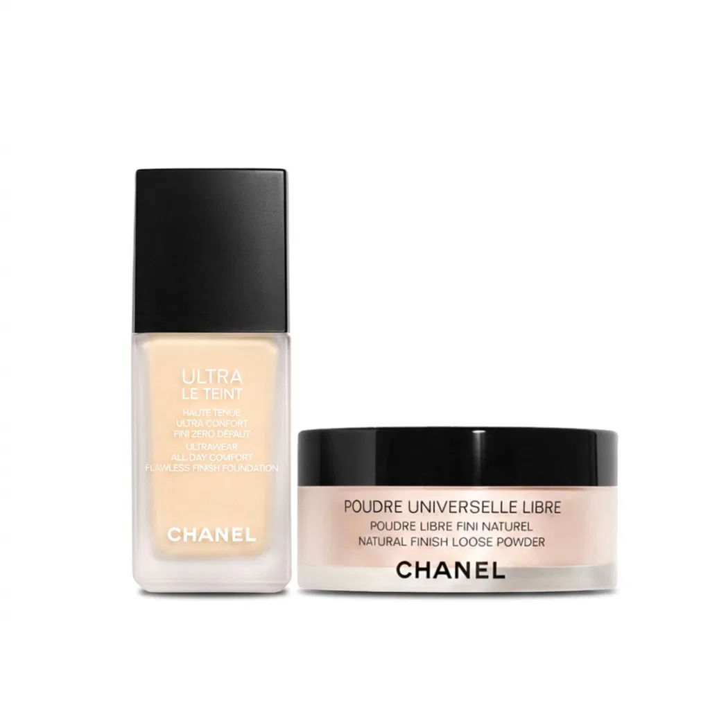 Женский набор для макияжа с тональной основой и пудрой Soft Glow CHANEL, Rosy Light Soft Pink