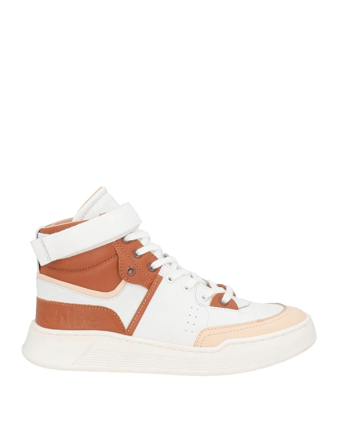 Детские кроссовки высокие кожаные Chloé, белый