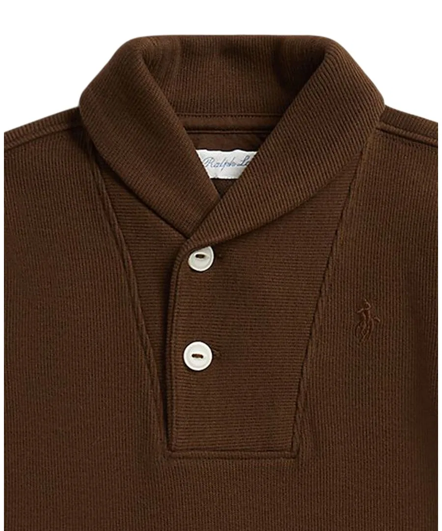 Комплект из свитшота и брюк для мальчика, с вышивкой Pony Polo Ralph Lauren, Chocolate — фото 3